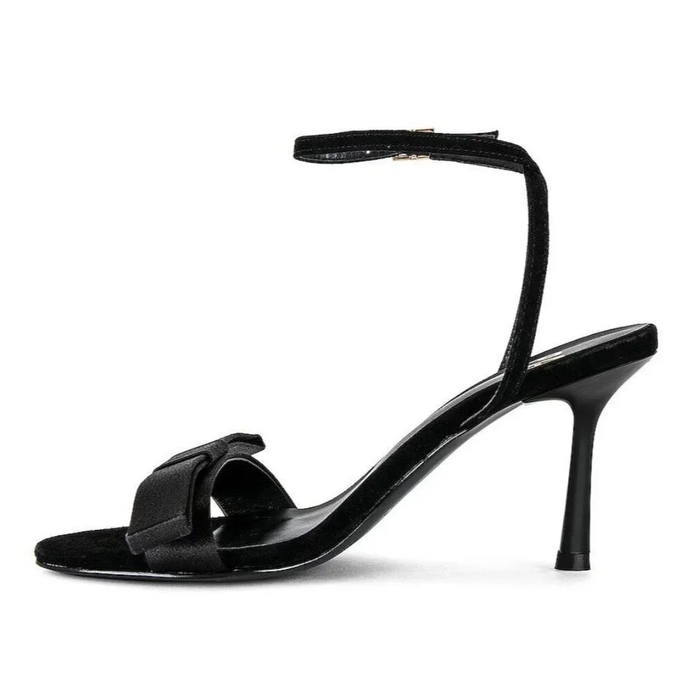 LPA The Bow High Heels in Black 7.5 with box Womens Satin Formal Shoes